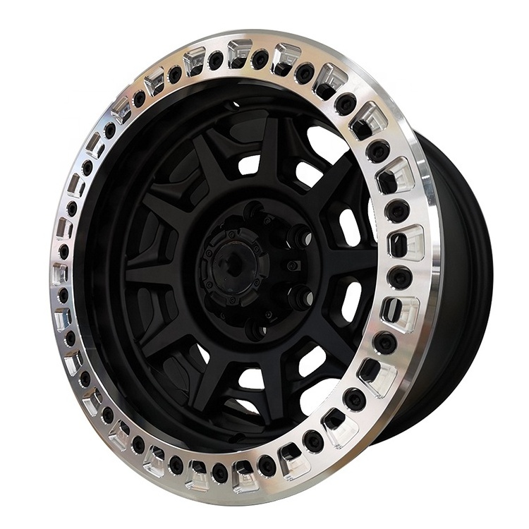 Off road wheel rims 17 inch 6*139.7 5*127 beadlock wheels Matte black paint set plate Off road 4x4 wheels 16inch