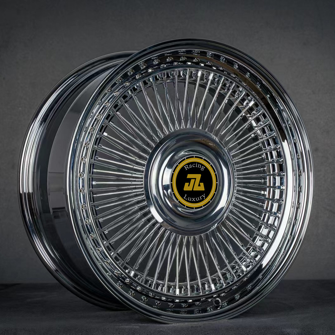 Jiangzao wire spoke rims custom rims 17 18 19 20 21 22 23 24 inch custom wire sopke wheels 2 piece wheel