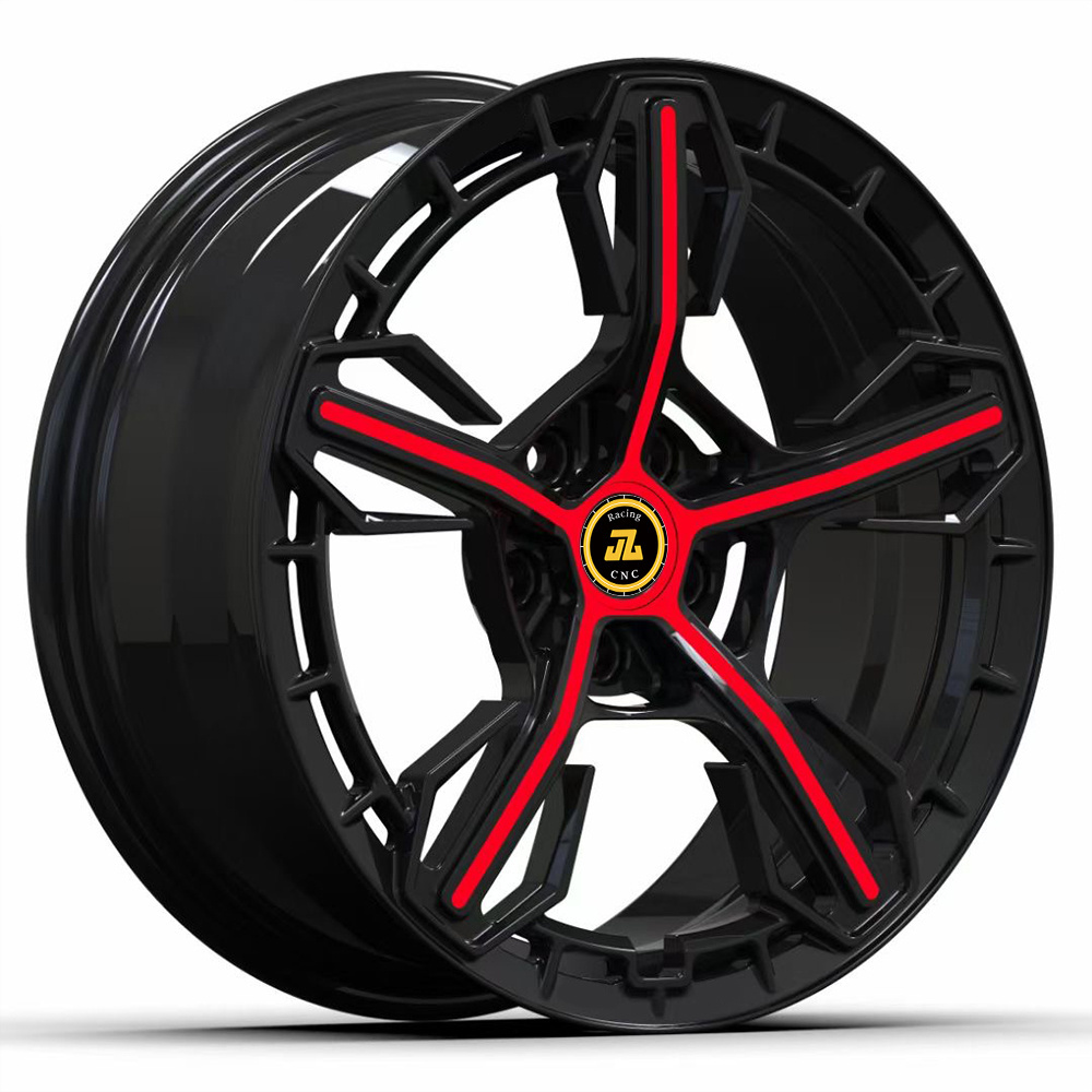 Jiangzao customize black and red 20 inch rims alloy 18inch 19inch forged wheel car rim for hre forged rims 5x127