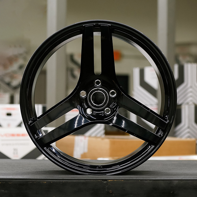 Jiangzao New Design 3 spoke concave precision glossy black gunmetal gray Rims 17 18 19 20 forged aluminum alloy wheels