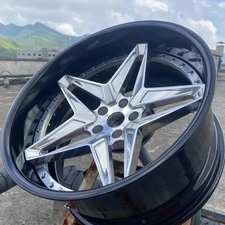 Jiangzao passenger car wheels Custom 2 piece  forged alloy five spoke deep dish wheels 17 18 19 20 21 22 inch PCD 5x112 5x120