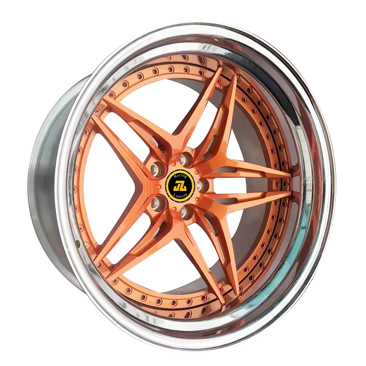 Jiangzao deep dish lip forged 2 piece aluminum alloy 5 lug 17 18 19 20 21 22 23 24 inch wheel rim