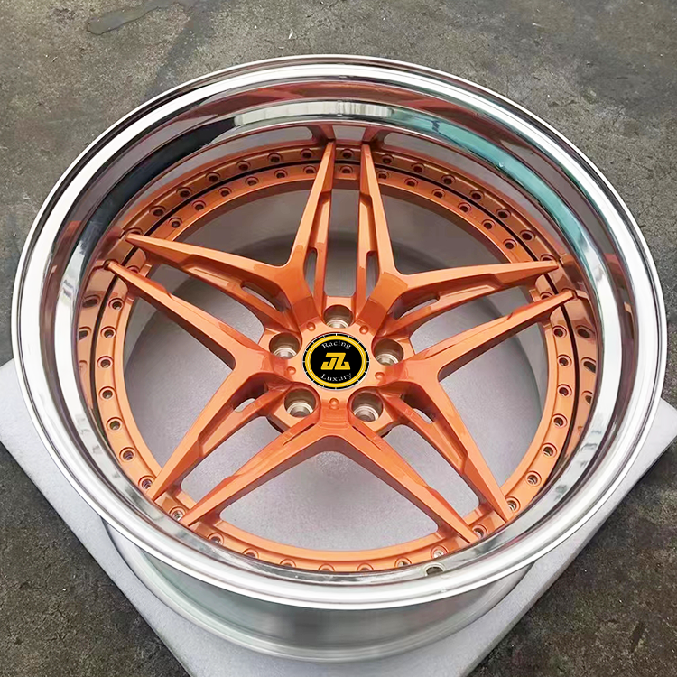 Jiangzao deep dish lip forged 2 piece aluminum alloy 5 lug 17 18 19 20 21 22 23 24 inch wheel rim