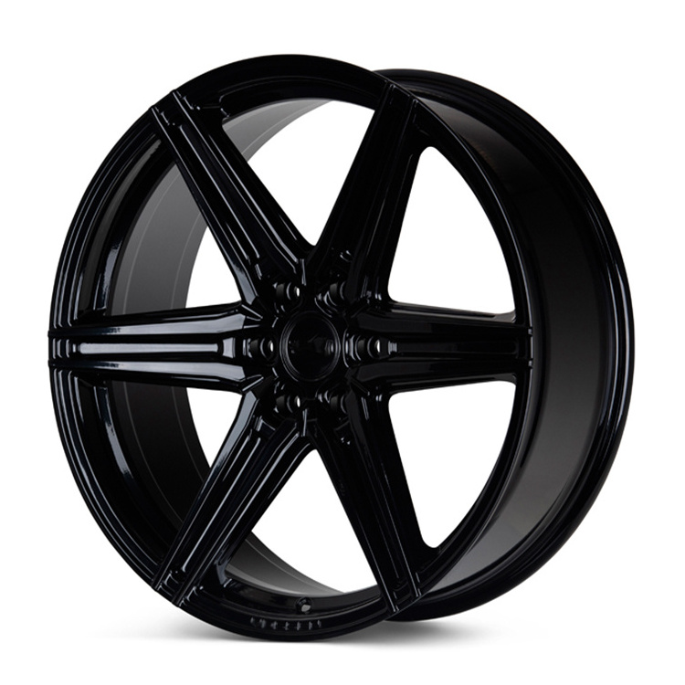 Jiangzao HF6-2 High Quality Passenger car wheels 6 lug Custom Factory Hot-Selling glossy machined face offroad Wheels