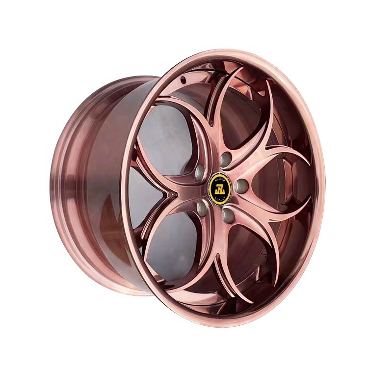 Rose Gold Finish Car Wheels 20x12 wheels deep concave 2 piece 3 piece forged alloy wheels rims for C6 C7 GT GTR