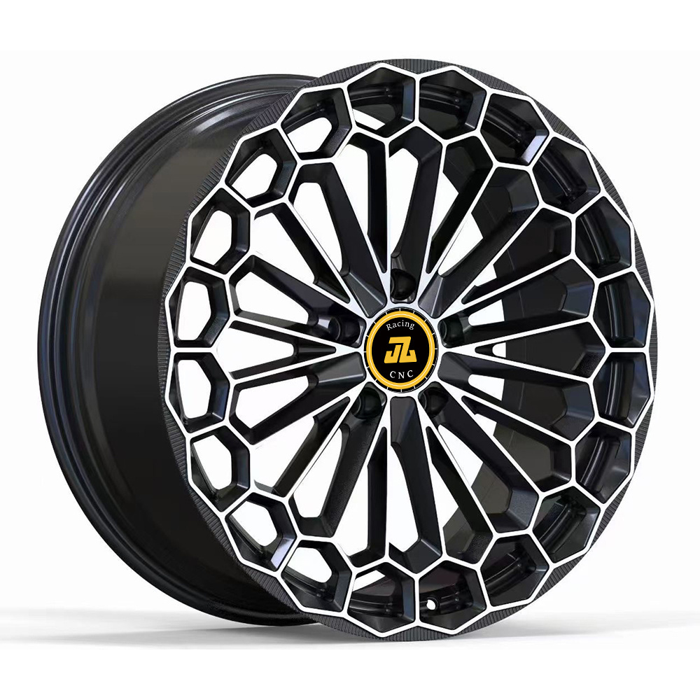 Jiangzao customize black star rims 19 inch rims black forged car wheel rim 20-24 inch 5x112 5x120 advan wheels