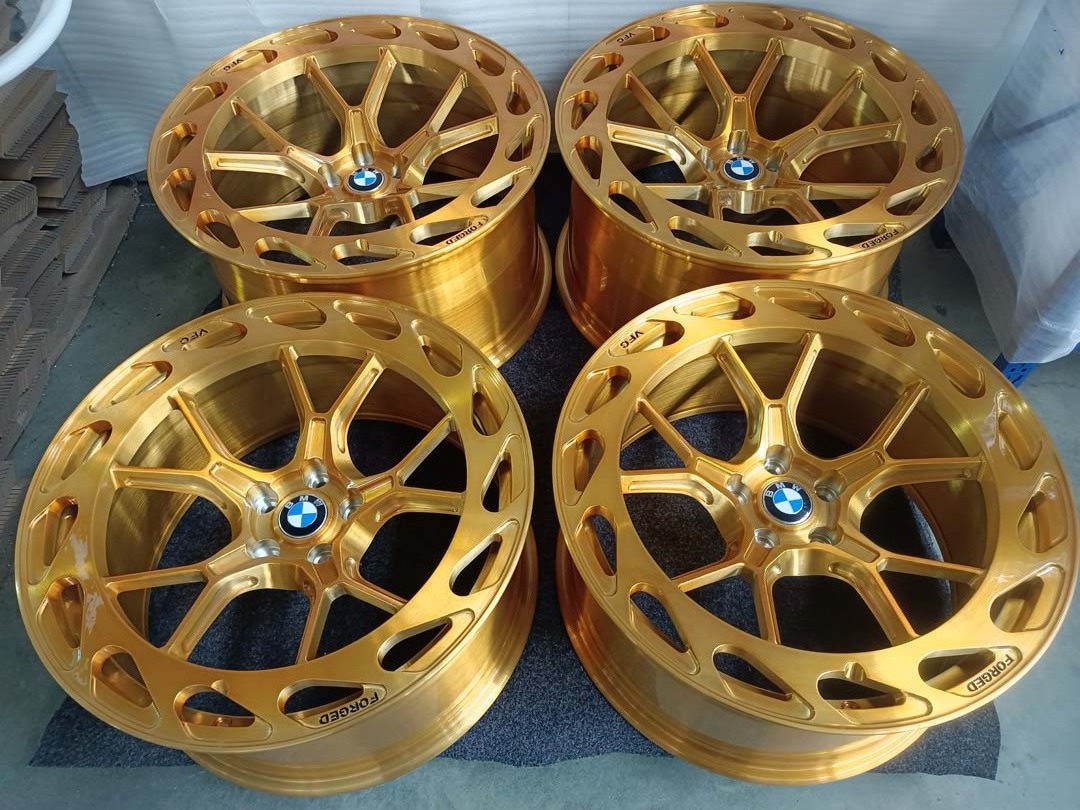 Jiangzao Custom Forged wheels 5x112 18 19 20 21inch brushed gold for M POWER M4 racing car