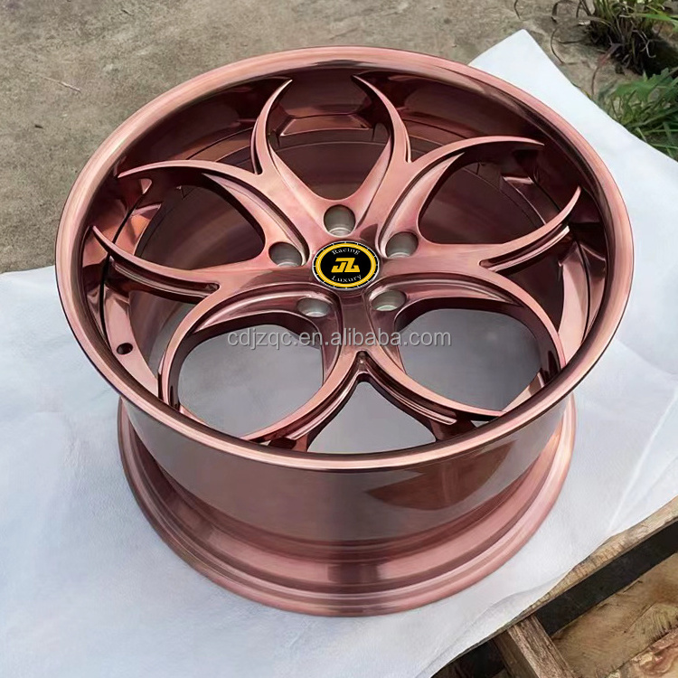 Rose Gold Finish Car Wheels 20x12 wheels deep concave 2 piece 3 piece forged alloy wheels rims for C6 C7 GT GTR