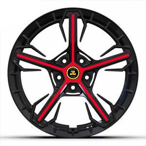 Jiangzao customize black and red 20 inch rims alloy 18inch 19inch forged wheel car rim for hre forged rims 5x127