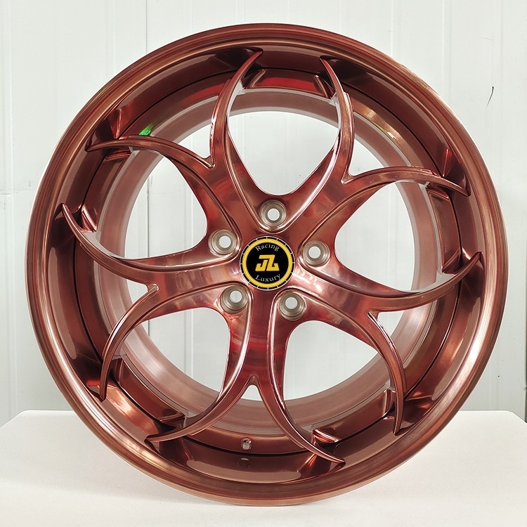 Rose Gold Finish Car Wheels 20x12 wheels deep concave 2 piece 3 piece forged alloy wheels rims for C6 C7 GT GTR