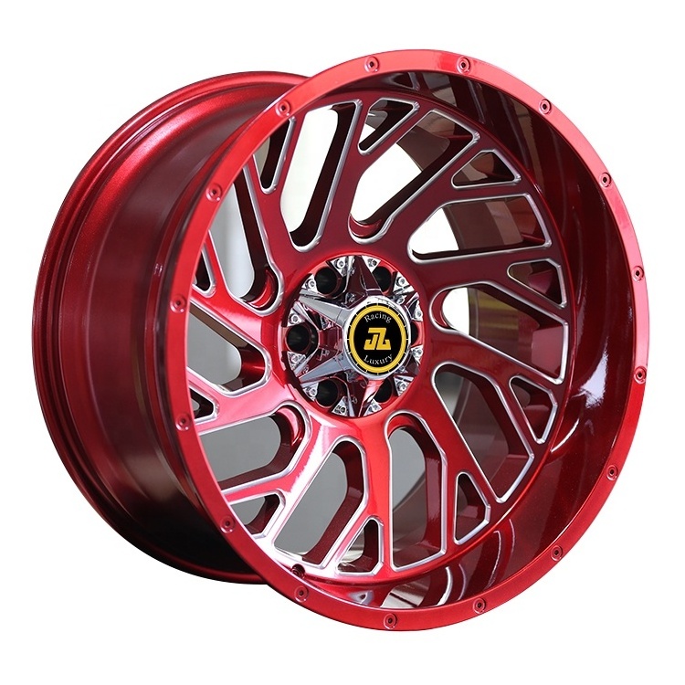 Jiangzao Red forged passenger car 4x4 Wheels 16 17 18 19 20 21 22 23 24 inch wheel rims offroad 20x12 inch 6x139.7 rines