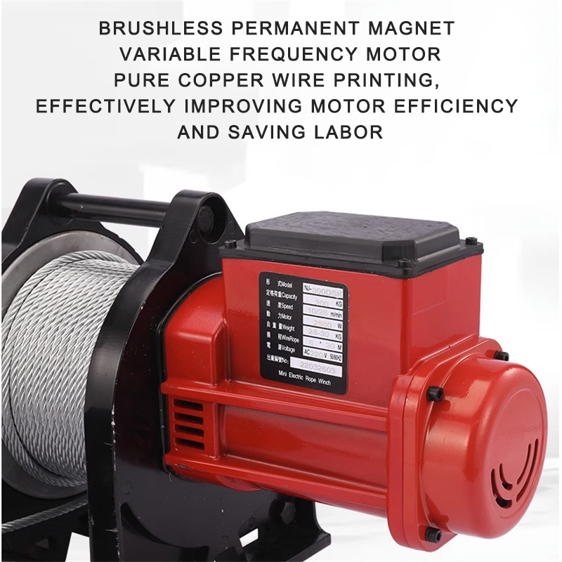 M3 Electric Wire Rope Winch Hoist 110V-220V Brushless Adjustable Speed Multifunctional Small Elevator For Home Renovation