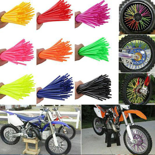 Bike Motorcycle Dirt Decoration Motocross Wheel Spoke Wraps Rims Skin Protector Covers