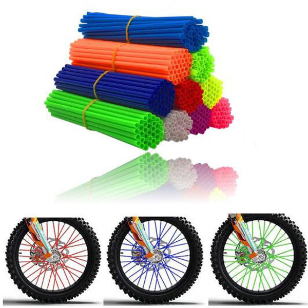 Bike Motorcycle Dirt Decoration Motocross Wheel Spoke Wraps Rims Skin Protector Covers