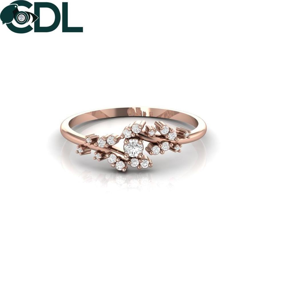 Beautiful Round Brilliant Cut Natural Diamond Wedding Cocktail Ring In 10kt Rose Gold Fine Jewelry For Women Valentine Gift