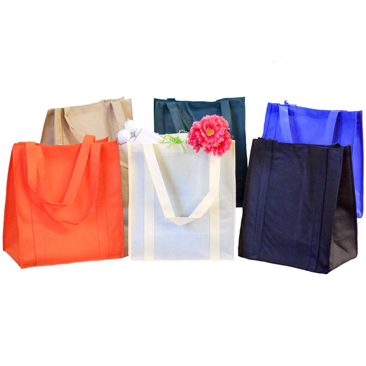 Reusable grocery shopping bags Laminated Eco Non Woven Bag  Tote Rpet  Pp Woven Bag With Custom Logo