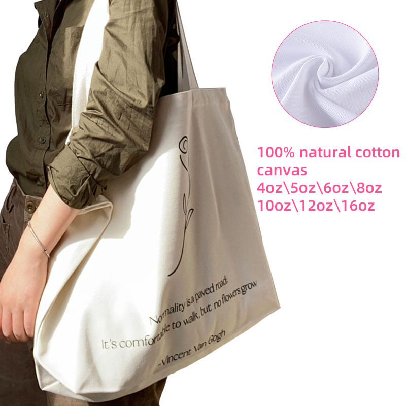 cotton canvas bag Custom Printed Logo Personalized pouch canvas Shopping bag Standard Size Cloth Canvas Cotton Tote Bag