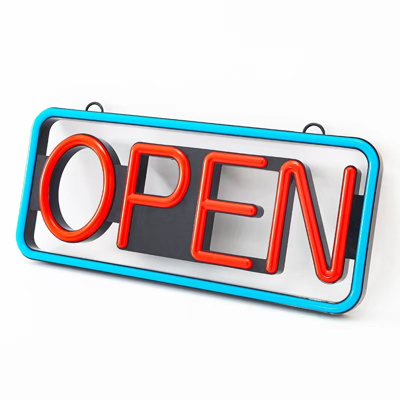 Open Close Hanging Sign Shop Business Lighting 24 Hours Neon Store Led Open Sign