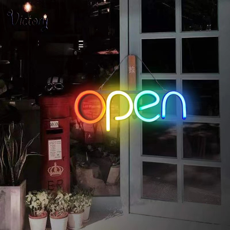 Open Close Hanging Sign Shop Business Lighting 24 Hours Neon Store Led Open Sign