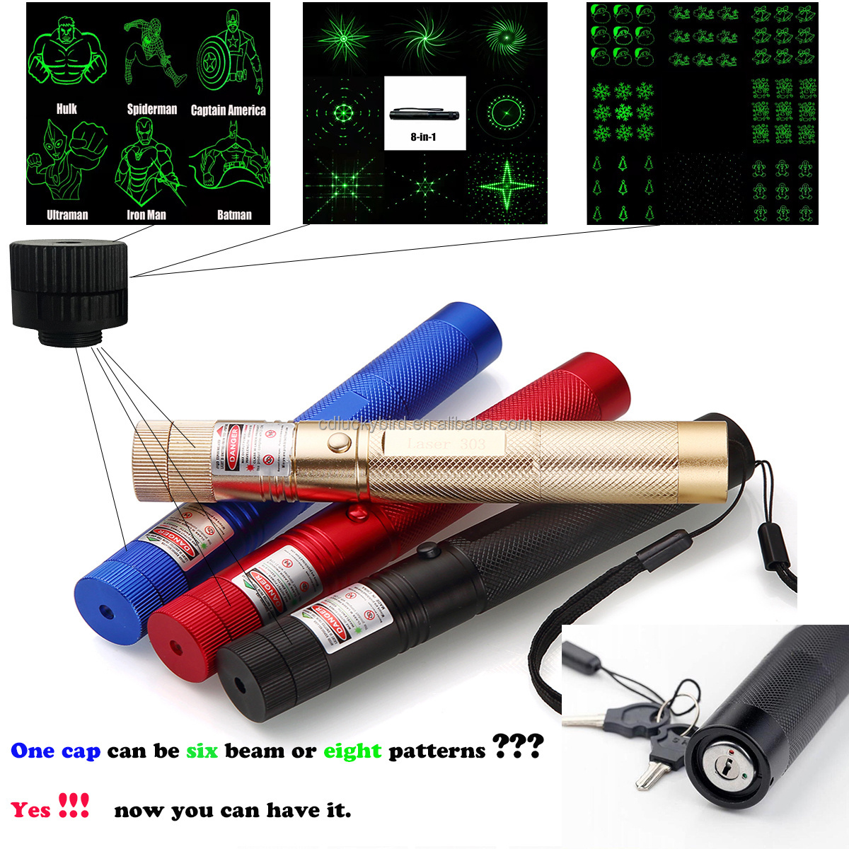 Bright Portable starry single beam rechargeable 532nm green light laser lazer pointer red