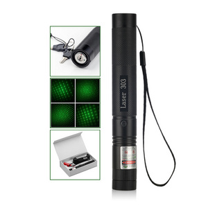 532nm 650nm 303 Green Red Laser Light pointer Pen with 18650 Battery Charger Box