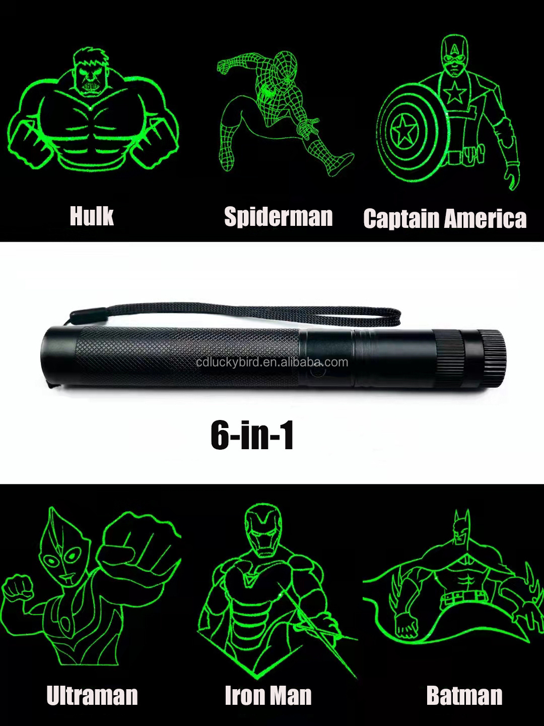 USA EU Hot Bat-man Spider-man Effects Rechargeable Red Blue Purple Green galaxy High Quality Laser pointer