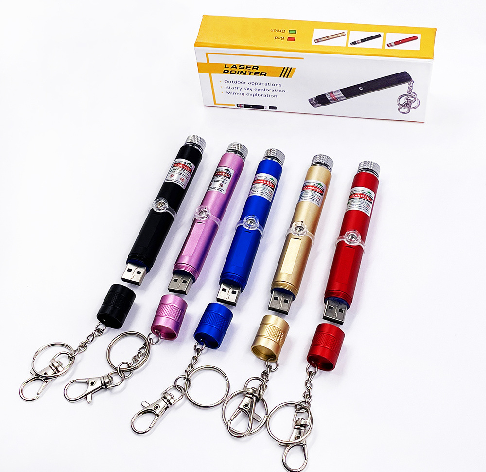 Mini handheld USB interface green red laser pointer