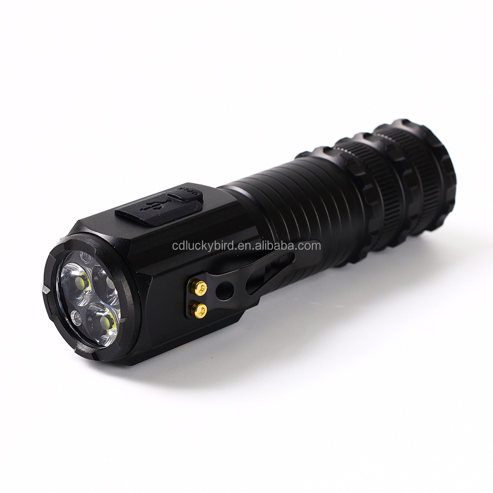 Mini Portable Strong Beam Long Range Multifunction 9W Super Bright Outdoor Pocket LED Flashlight with Clip and Magnetic