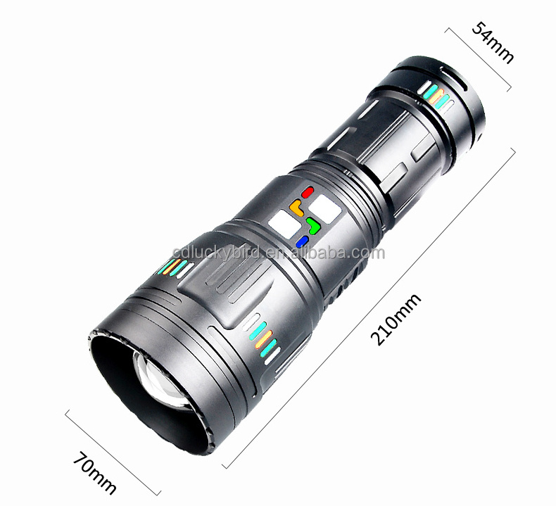 Amazing High Power Zoom LED Flashlight with Rechargeable 18650 Battery Power Bank Long Distance Torch Light Aluminum Alloy