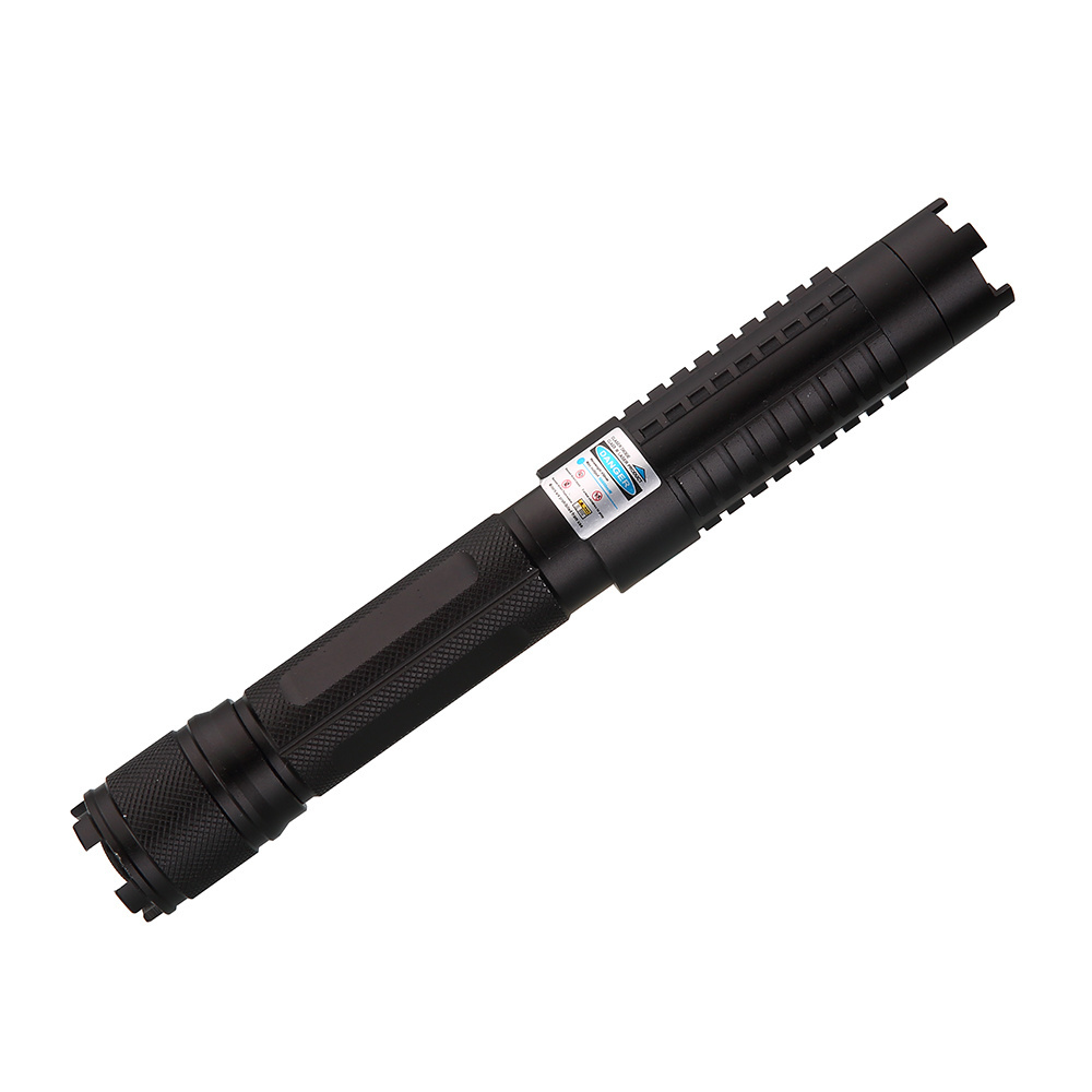 B015 450nm Rechargeable Blue Laser Pointer with Battery Aluminum Box 5 Star Head