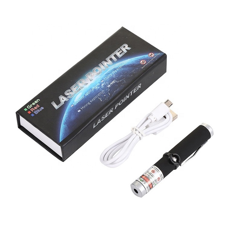 Green Laser Red Laser Beam Star Portable USB Laser Pointer Pen Light