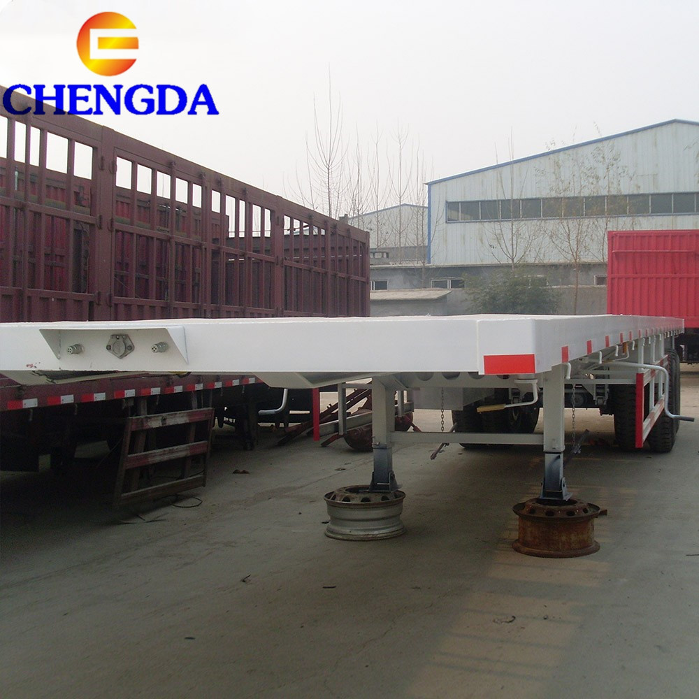 Low Price 2/3/4 Axle 20Ft 40Ft 45Ft Container Transport Flatbed Flat Bed Semi Trailer With Twist Lock