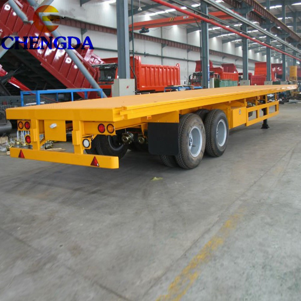 Low Price 2/3/4 Axle 20Ft 40Ft 45Ft Container Transport Flatbed Flat Bed Semi Trailer With Twist Lock