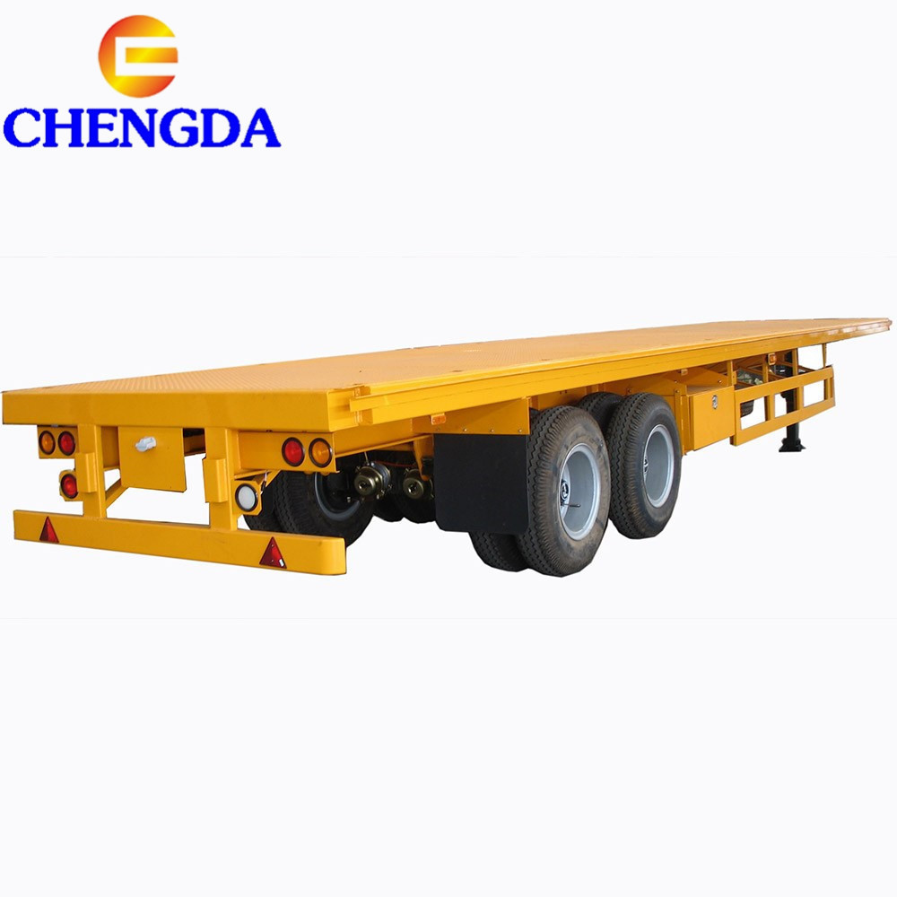 Low Price 2/3/4 Axle 20Ft 40Ft 45Ft Container Transport Flatbed Flat Bed Semi Trailer With Twist Lock