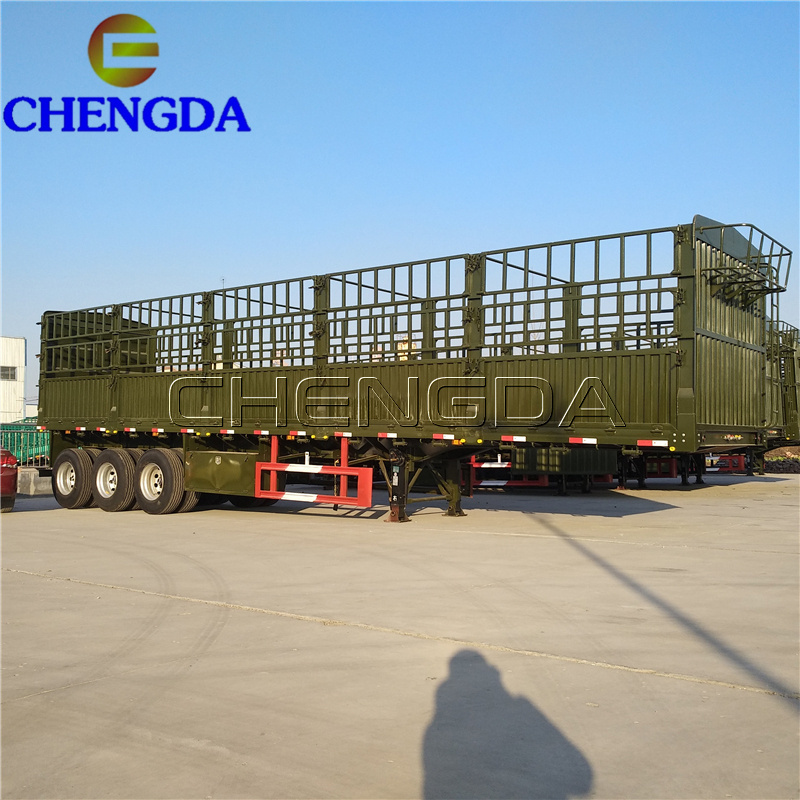 New Tri-Axle 40 Feet Flatbed Truck Trailer 40Ft Flat Bed Semi Trailer Side Wall Semi Trailer For Transportation