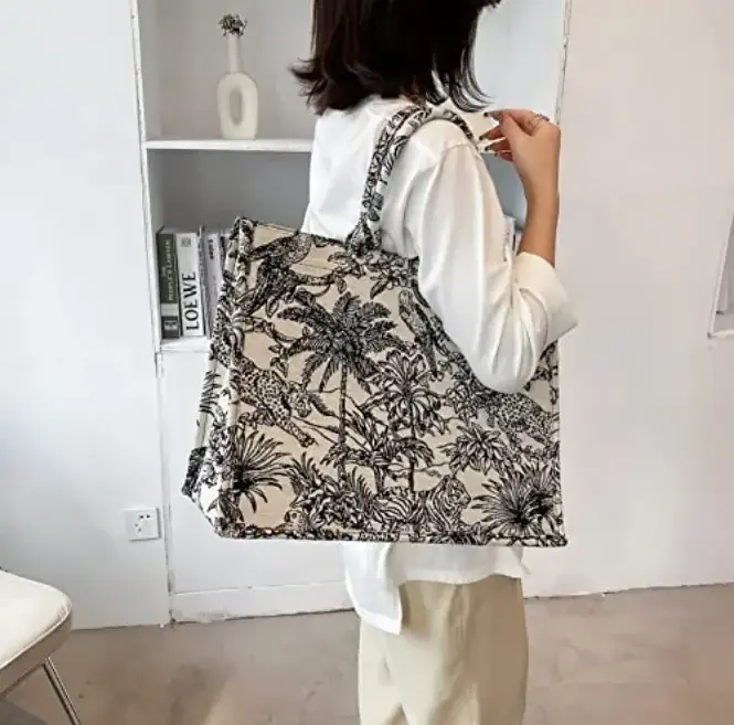 Custom New Ideas Luxury Canvas Beach Tote Bag inspired designer brand waterproof women travel handbag