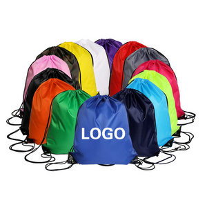 Wholesale solid color dust bag polyester backpack with logo hemp men's women's travel Storage Bag drawstring bag