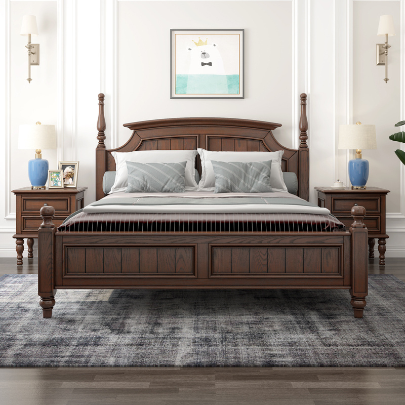 Cheap solid teak wood bed frame furniture liberty solid teak wood bed for indoor bedroom furniture