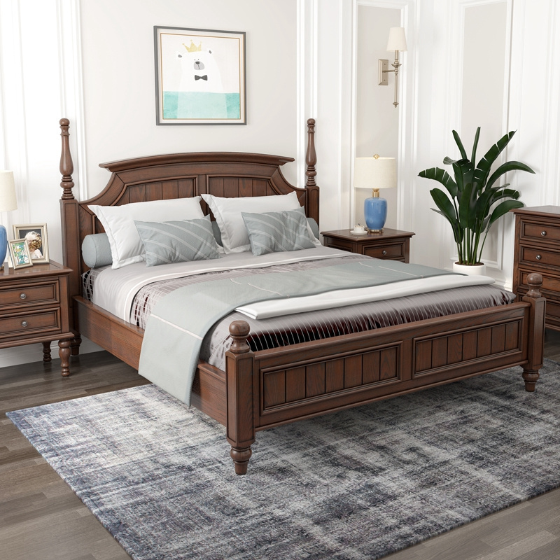 Cheap solid teak wood bed frame furniture liberty solid teak wood bed for indoor bedroom furniture