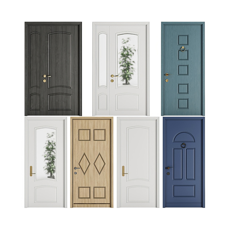 Modern Design RTA Solid Wood Wooden Doors Interior Bedroom Doors with Waterproof Feature by Manufacturers