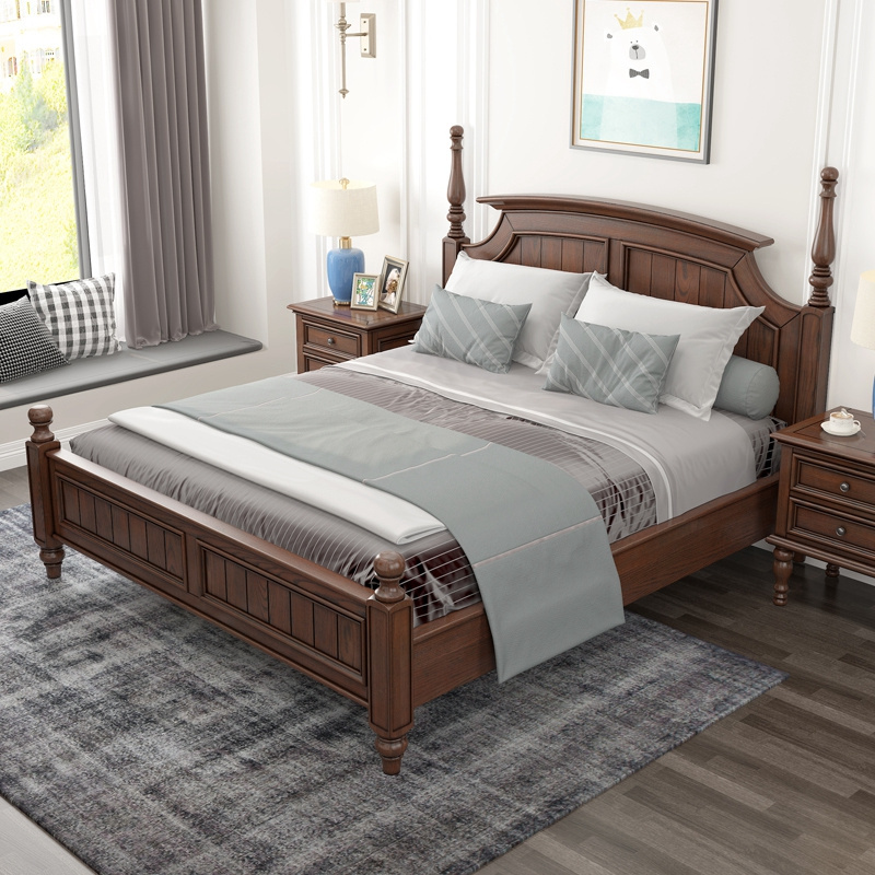 Cheap solid teak wood bed frame furniture liberty solid teak wood bed for indoor bedroom furniture