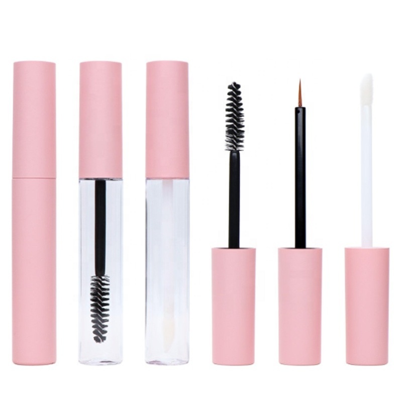 10ml Empty Mascara Tube Pink Eyelash Tubes with Brush Wand Eyelash Cream Container Bottles with Rubber Inserts