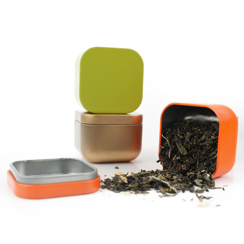 Mini Square Solid Color Candle Making Gift/Coffee/Tea Storage/Packaging Airtight Metal Tin Container/Box/Canister/Can