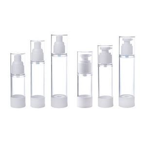 15ml 30ml 50ml 80ml 100ml 120ml Silver Cosmetic Clear White Black Airless Lotion Pump bottle with sprayer for Serum Lotion Cream