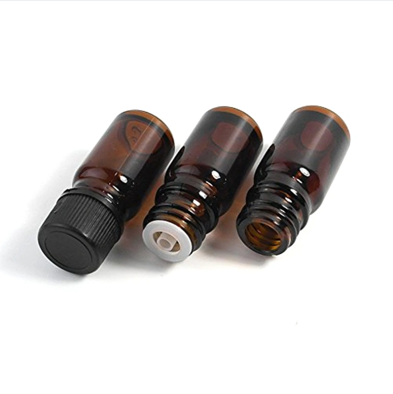 10ml Brown Amber Glass Essential Oil Bottle Perfume Bottle with Serum with Euro Dropper Tamper Proof Cap for Nail Oil