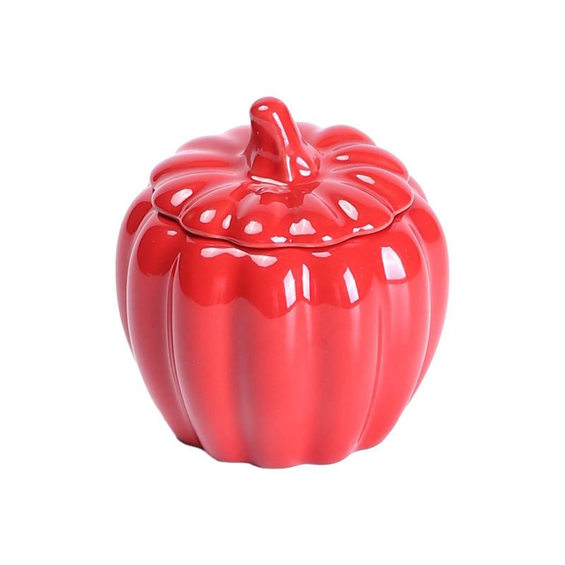 Factory Direct Supply Cheap Empty Unique Modern Pumpkin Candle Holder Decorative Ceramic Candle Jars Holder