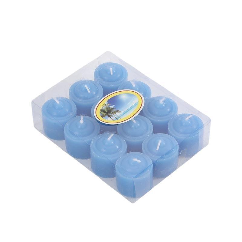 High Quality Multi-Color Paraffin Wax Scented Tealight Dinner Scented Candles Cup Transparent Night Light Tea Candle