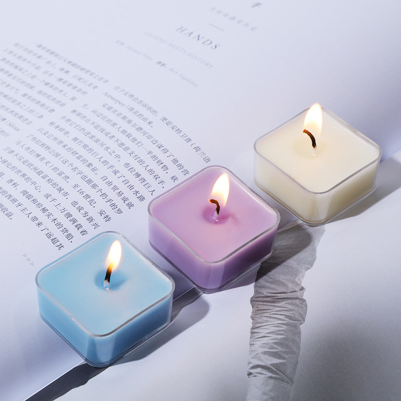 Wholesale Valentine's Day Wedding Cheap Mini White Square Tealight Candles Tea Light Decorative Candles