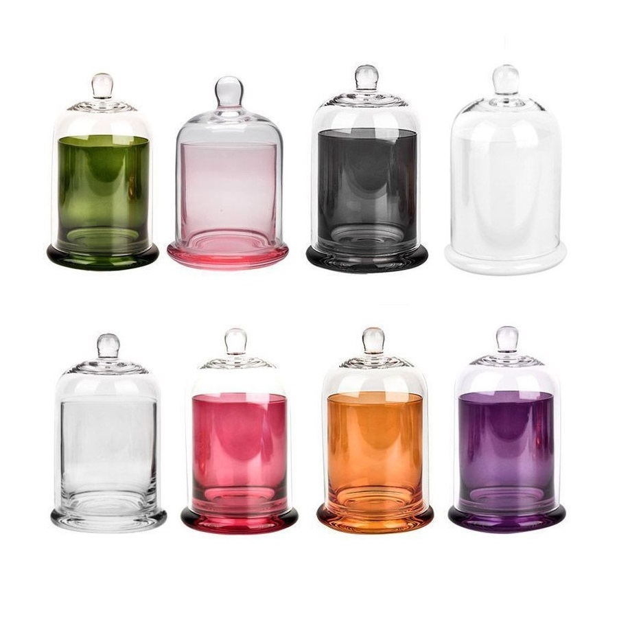 Unique Iridescent Candle Jars Luxury Candle Containers Glass Candle Cloche Jar