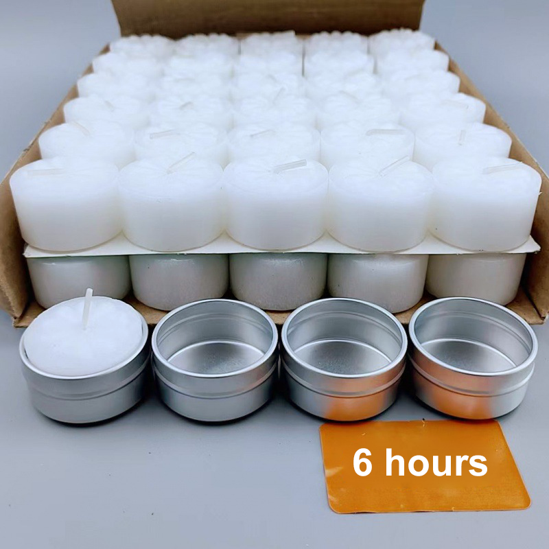 Wholesale White Unscented Tealight Candle 4 Hr / 8 Hr Burn Time Tea Lights Candles With Aluminium Cup